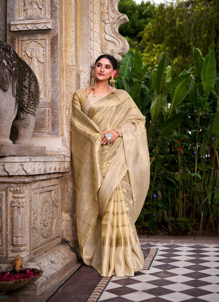 Sahuri Gold Tissue With Zari Weaving Work Saree Wholesale Market In Surat With Price